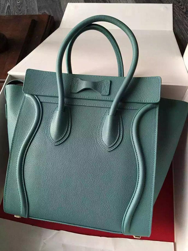 Celine Micro Luggage Bag Grained Calfskin Fall Winter 2015 Collection Egg Blue
