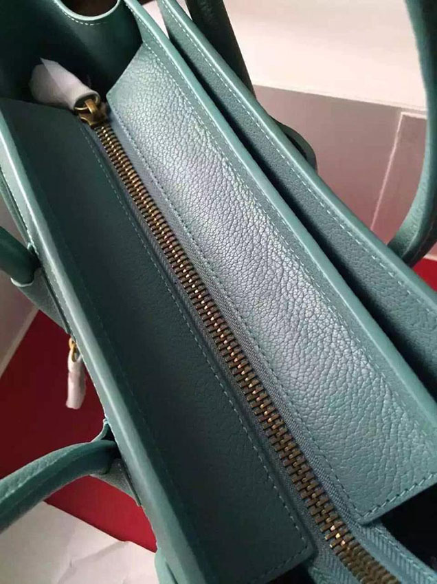 Celine Micro Luggage Bag Grained Calfskin Fall Winter 2015 Collection Egg Blue