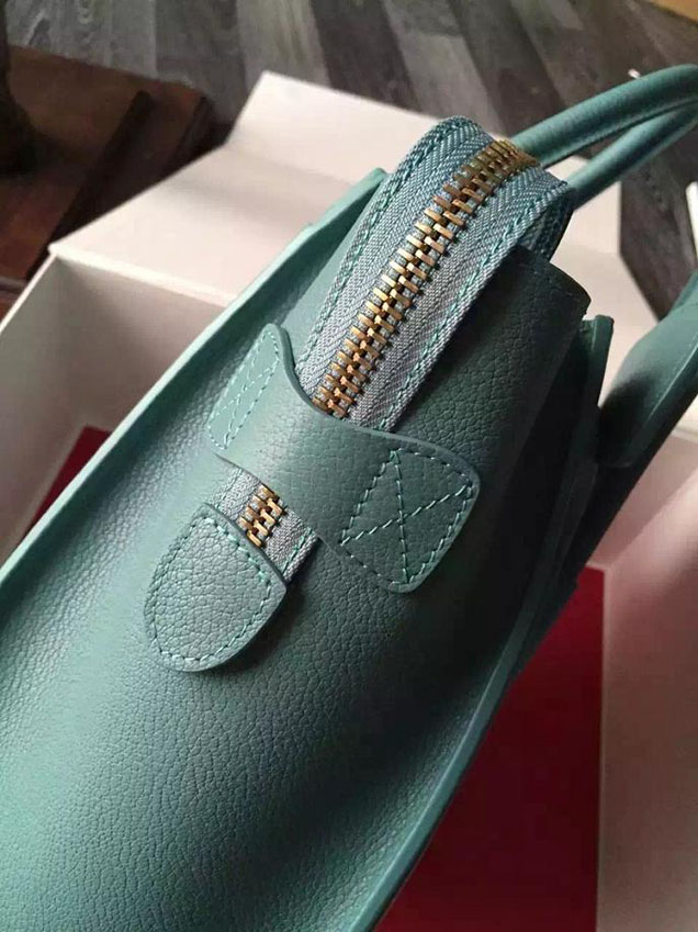 Celine Micro Luggage Bag Grained Calfskin Fall Winter 2015 Collection Egg Blue