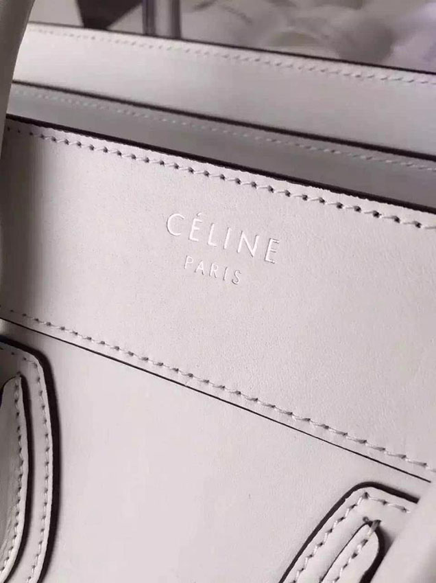 Celine Micro Luggage Bag Smooth Calfskin Fall Winter 2015 Collection White Calf