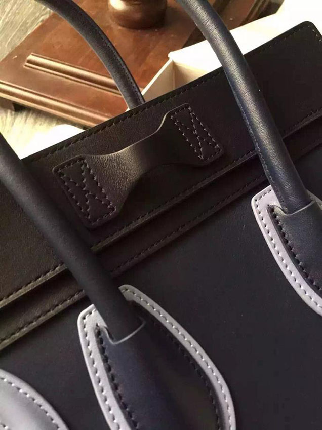 Celine Micro Luggage Bag Grained Calfskin Fall Winter 2015 Collection Multicolor Midnight Blue Light Blue