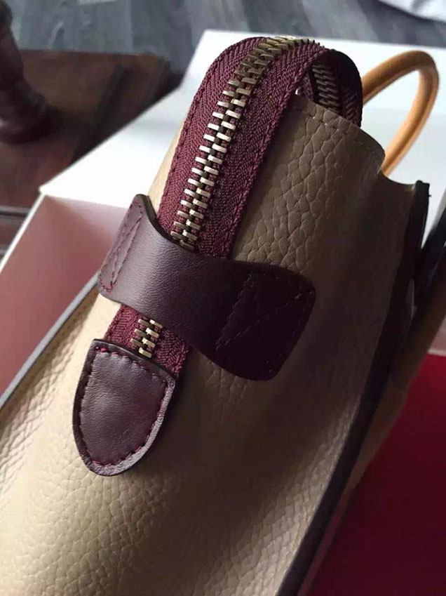 Celine Micro Luggage Bag Grained Calfskin Fall Winter 2015 Collection Multicolor Salmon Burgundy Orange Beige