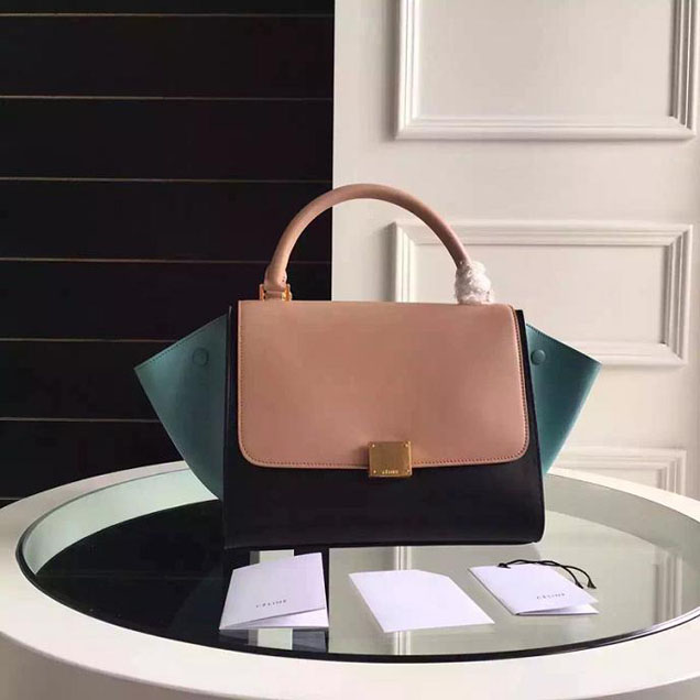 Celine Trapeze Bag Original Smooth Leather Spring Summer 2015 Collection Salmon Tiffany Blue Black