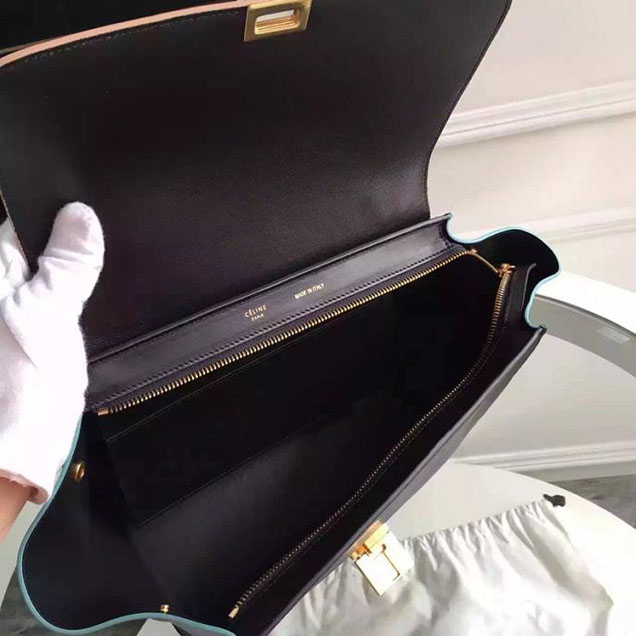 Celine Trapeze Bag Original Smooth Leather Spring Summer 2015 Collection Salmon Tiffany Blue Black