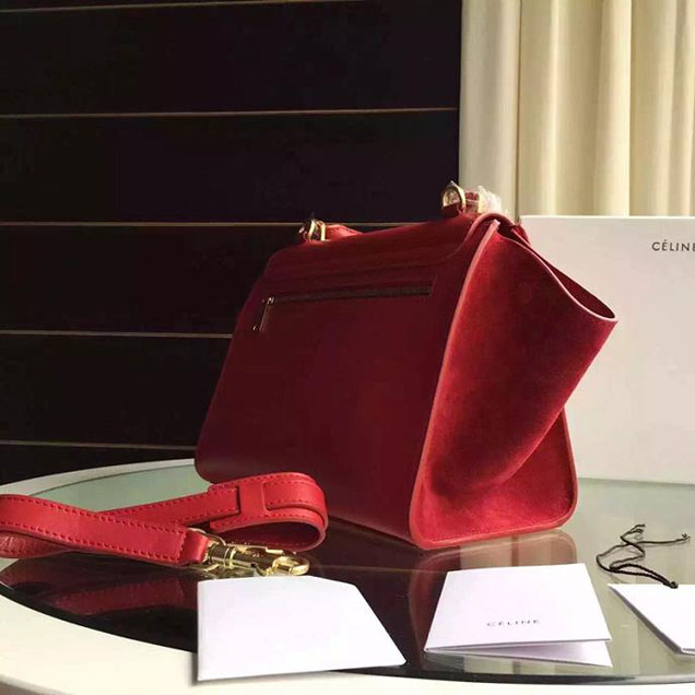 Celine Trapeze Bag Original Smooth Leather Spring Summer 2015 Collection Red Suede