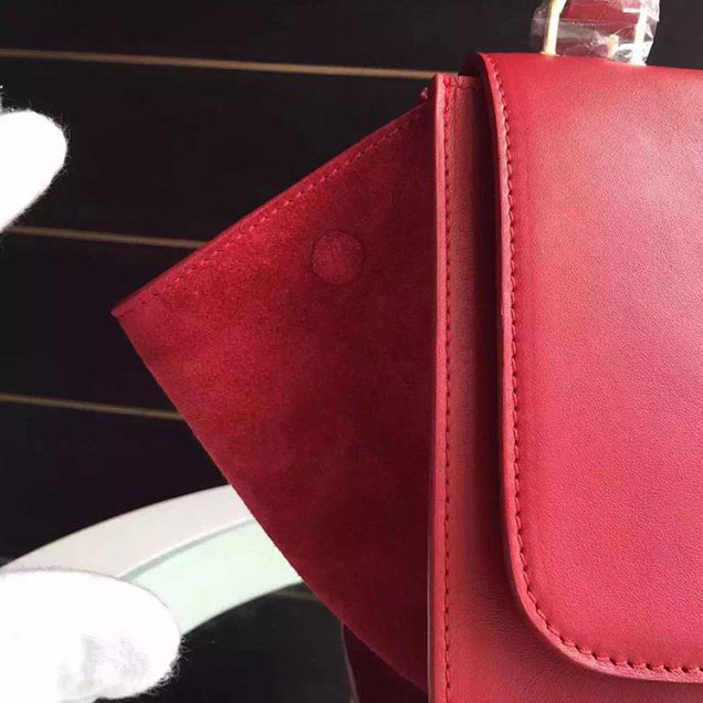 Celine Trapeze Bag Original Smooth Leather Spring Summer 2015 Collection Red Suede