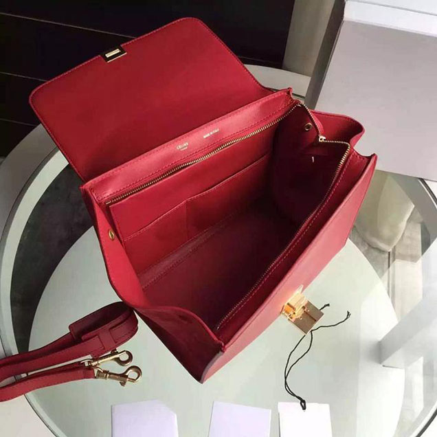 Celine Trapeze Bag Original Smooth Leather Spring Summer 2015 Collection Red Suede