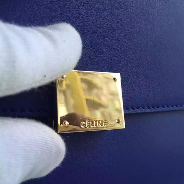 Celine Trapeze Bag Original Smooth Leather Spring Summer 2015 Collection Electric Blue Suede