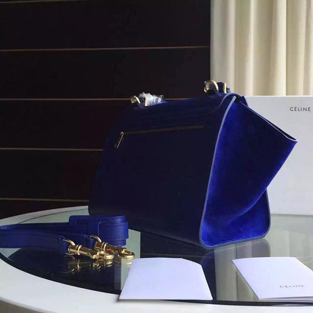 Celine Trapeze Bag Original Smooth Leather Spring Summer 2015 Collection Electric Blue Suede