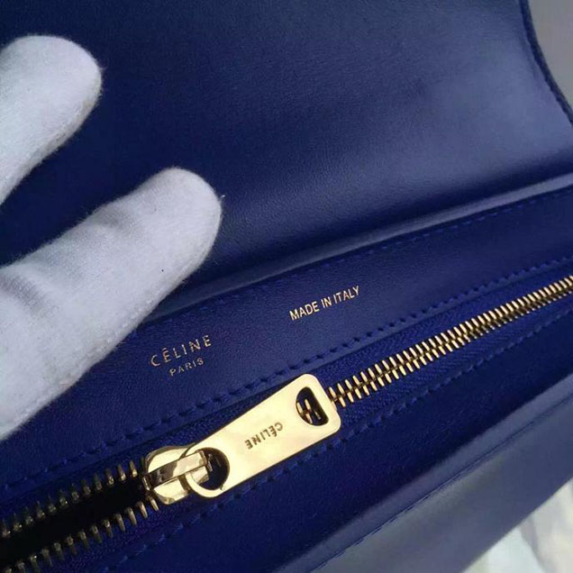 Celine Trapeze Bag Original Smooth Leather Spring Summer 2015 Collection Electric Blue Suede