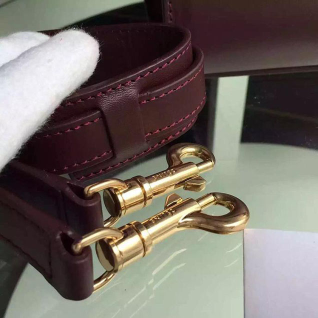 Celine Trapeze Bag Original Smooth Leather Spring Summer 2015 Collection Burgundy Red Suede