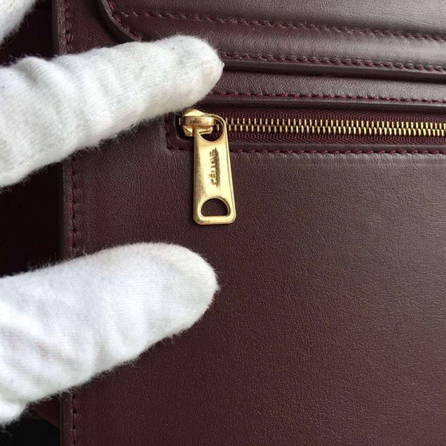 Celine Trapeze Bag Original Smooth Leather Spring Summer 2015 Collection Burgundy Red Suede