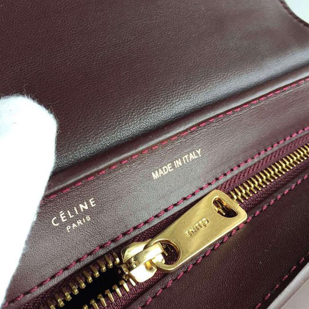 Celine Trapeze Bag Original Smooth Leather Spring Summer 2015 Collection Burgundy Red Suede