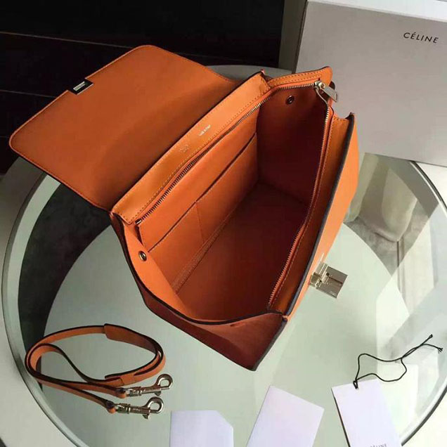 Celine Trapeze Bag Original Smooth Leather Spring Summer 2015 Collection Orange Suede