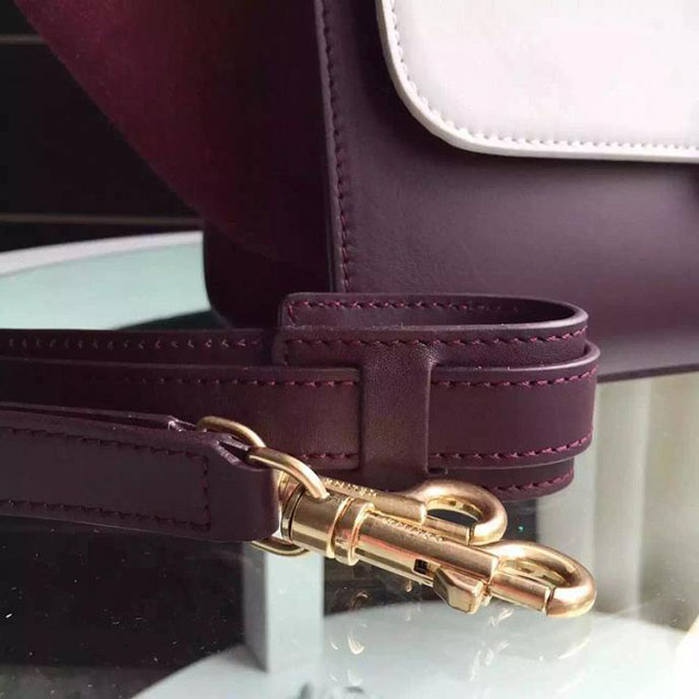 Celine Trapeze Bag Original Smooth Leather Spring Summer 2015 Collection White Burgundy Suede