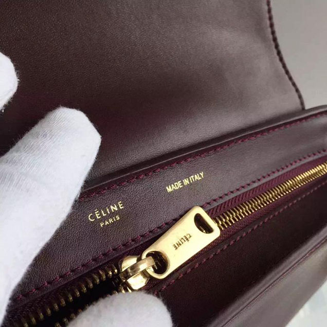 Celine Trapeze Bag Original Smooth Leather Spring Summer 2015 Collection White Burgundy Suede