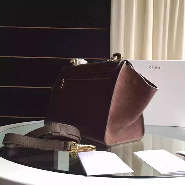 Celine Trapeze Bag Original Smooth Leather Spring Summer 2015 Collection Taupe Suede