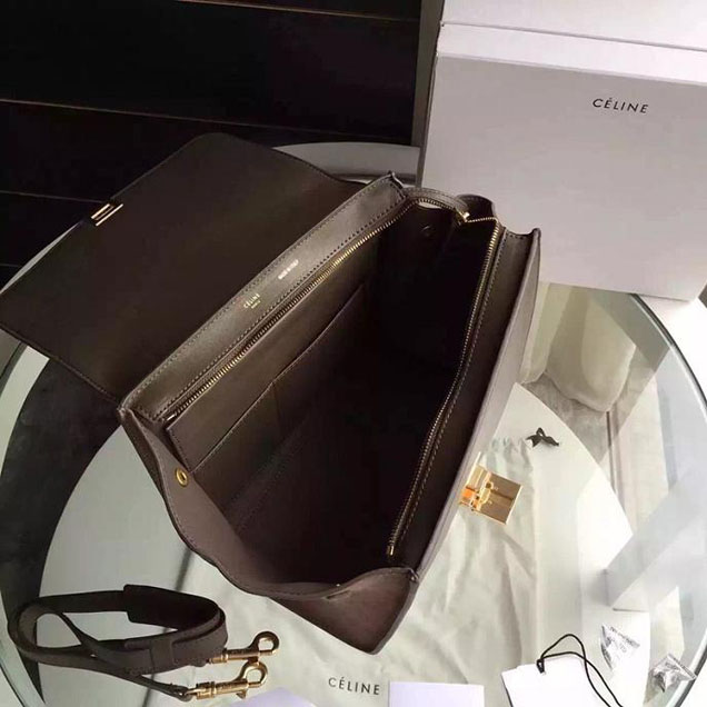 Celine Trapeze Bag Original Smooth Leather Spring Summer 2015 Collection Taupe Suede