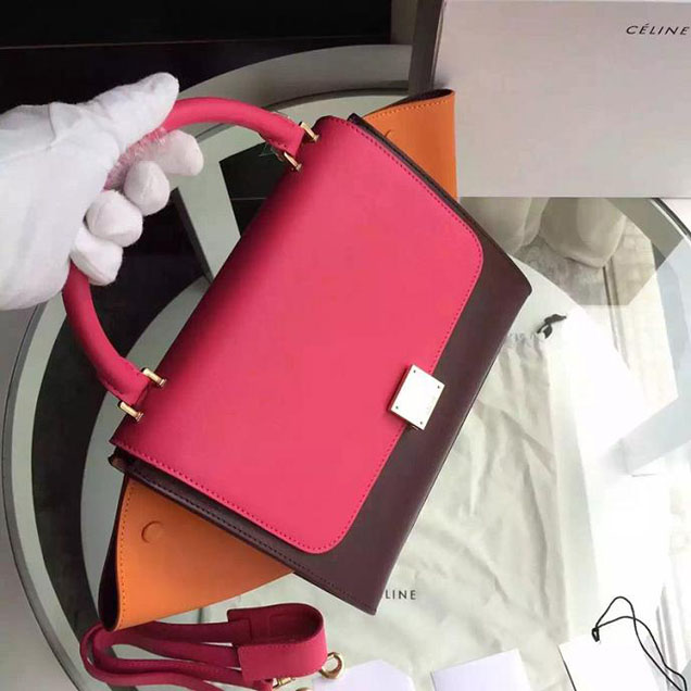 Celine Trapeze Bag Original Smooth Leather Spring Summer 2015 Collection Fuschia Brown Orange