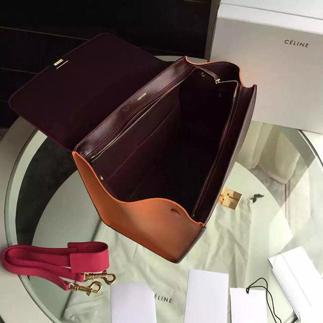 Celine Trapeze Bag Original Smooth Leather Spring Summer 2015 Collection Fuschia Brown Orange