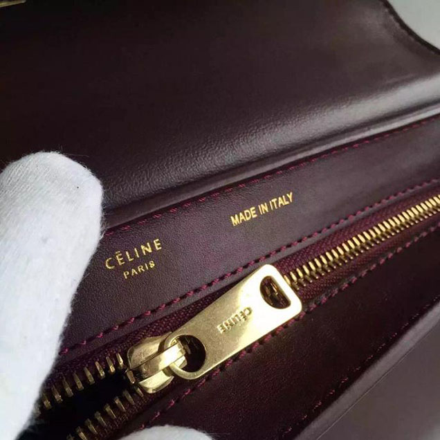 Celine Trapeze Bag Original Smooth Leather Spring Summer 2015 Collection Burgundy Suede Burgundy