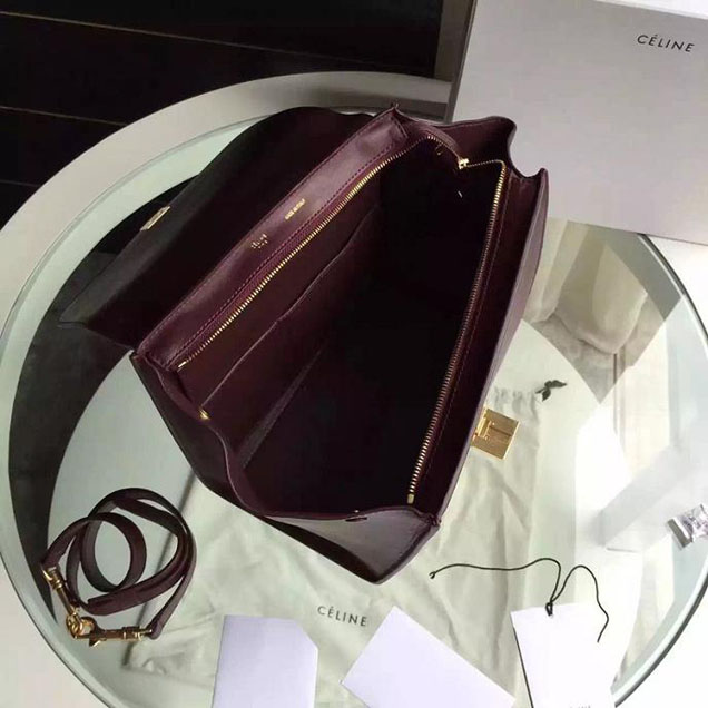 Celine Trapeze Bag Original Smooth Leather Spring Summer 2015 Collection Burgundy Suede Burgundy