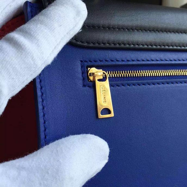 Celine Trapeze Bag Original Smooth Leather Spring Summer 2015 Collection Black Electric Blue Red