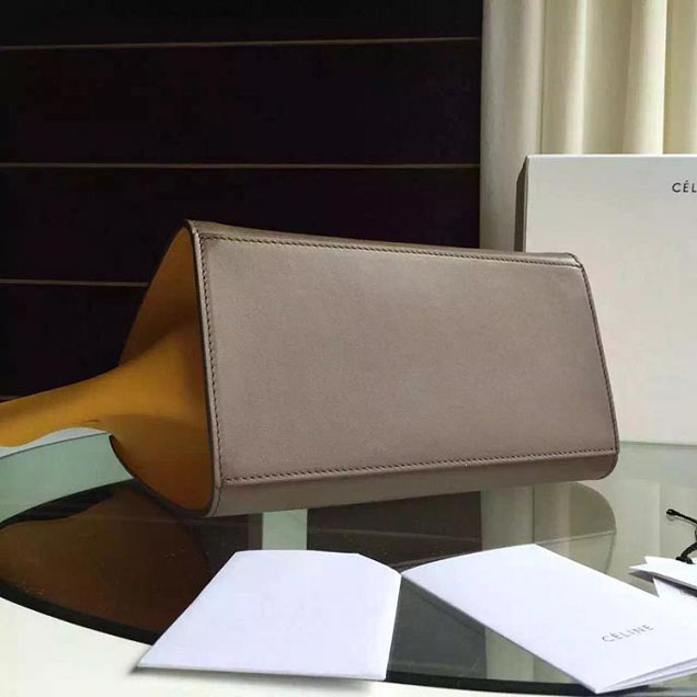 Celine Trapeze Bag Original Smooth Leather Spring Summer 2015 Collection White Grey Yellow Suede