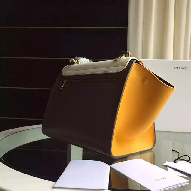 Celine Trapeze Bag Original Smooth Leather Spring Summer 2015 Collection White Grey Yellow Suede