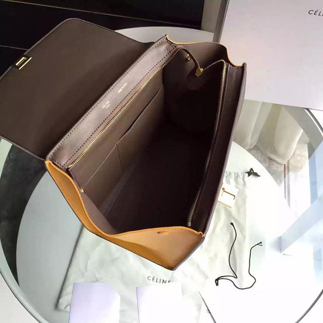 Celine Trapeze Bag Original Smooth Leather Spring Summer 2015 Collection White Grey Yellow Suede