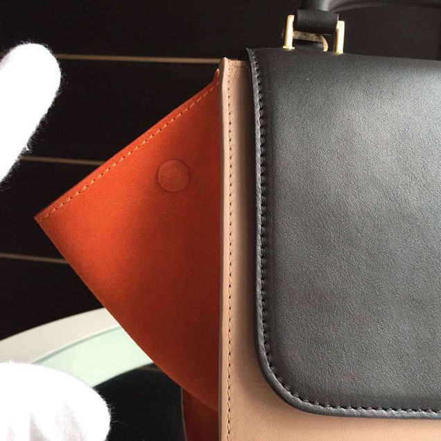 Celine Trapeze Bag Original Smooth Leather Spring Summer 2015 Collection Black Beige Orange