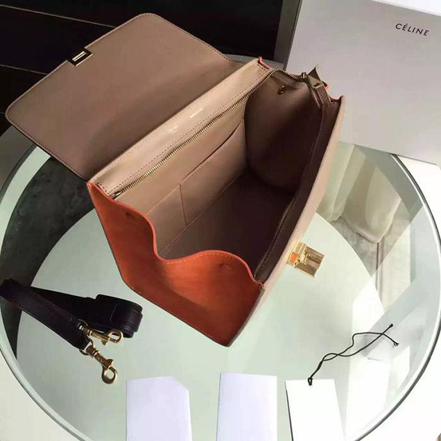 Celine Trapeze Bag Original Smooth Leather Spring Summer 2015 Collection Black Beige Orange