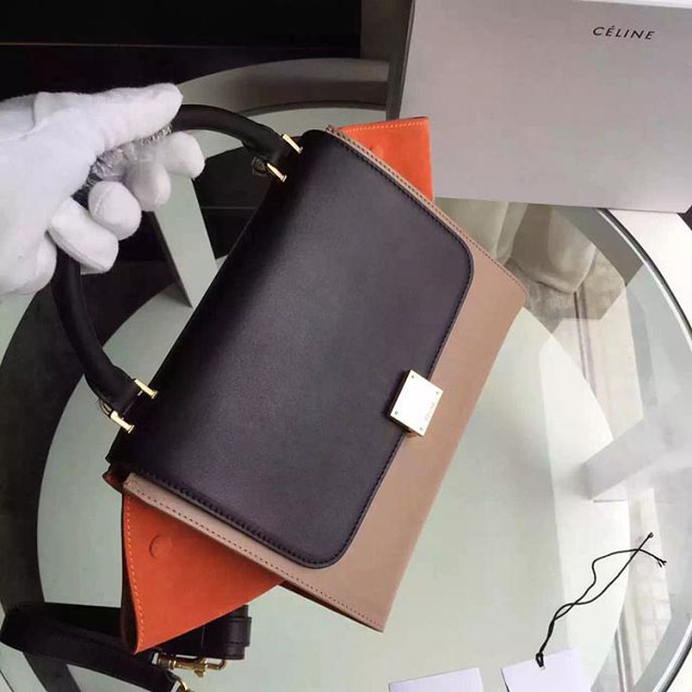 Celine Trapeze Bag Original Smooth Leather Spring Summer 2015 Collection Black Beige Orange