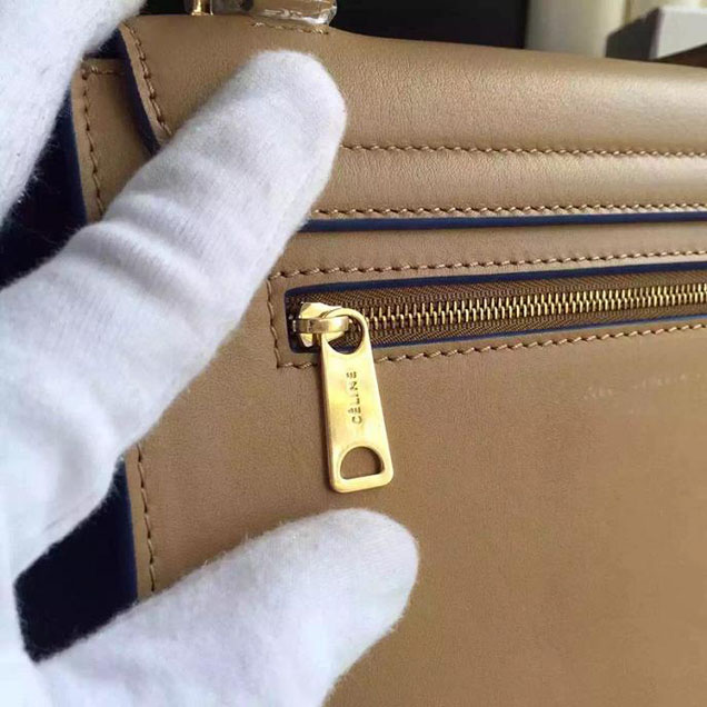 Celine Trapeze Bag Original Smooth Leather Spring Summer 2015 Collection Beige Electric Blue Suede