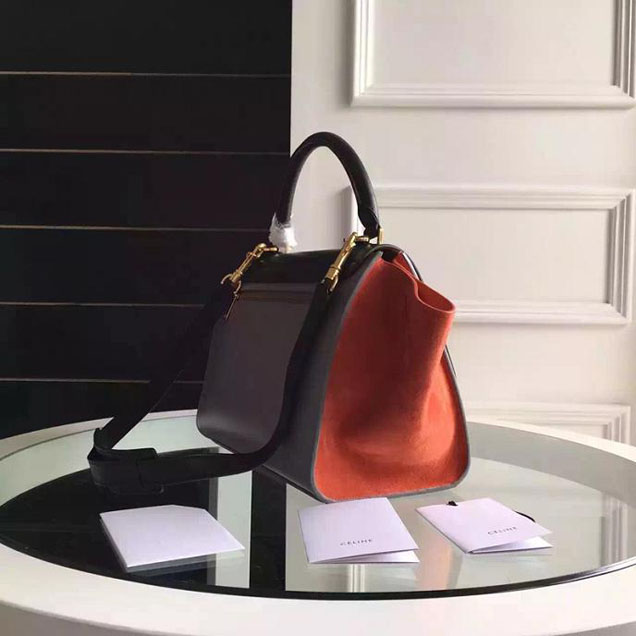 Celine Trapeze Bag Original Smooth Leather Spring Summer 2015 Collection Orange Black Grey