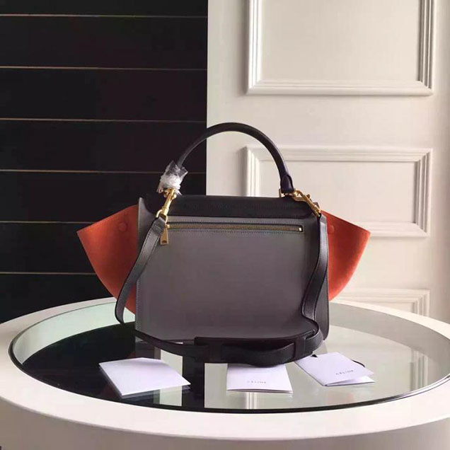 Celine Trapeze Bag Original Smooth Leather Spring Summer 2015 Collection Orange Black Grey