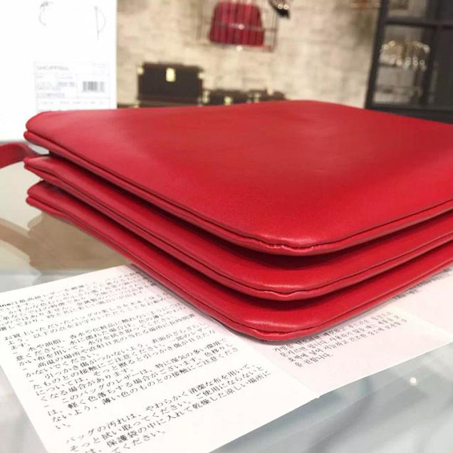 Celine Trio Crossbody Bag Small Grained Leather Pre-Fall Winter 2015 Collection Red