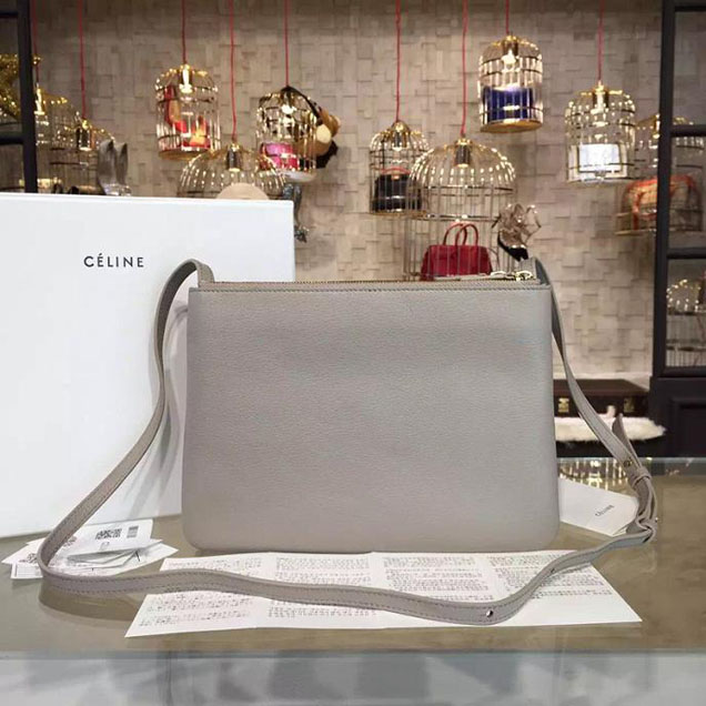 Celine Trio Crossbody Bag Small Grained Leather Pre-Fall Winter 2015 Collection Beige