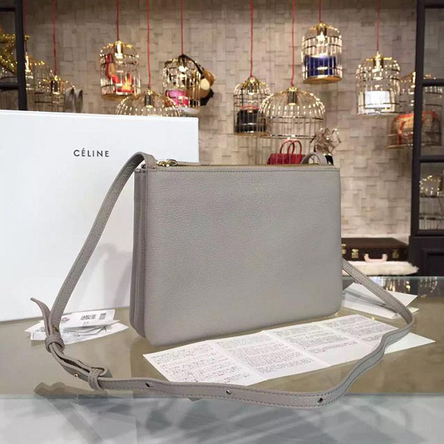 Celine Trio Crossbody Bag Small Grained Leather Pre-Fall Winter 2015 Collection Beige