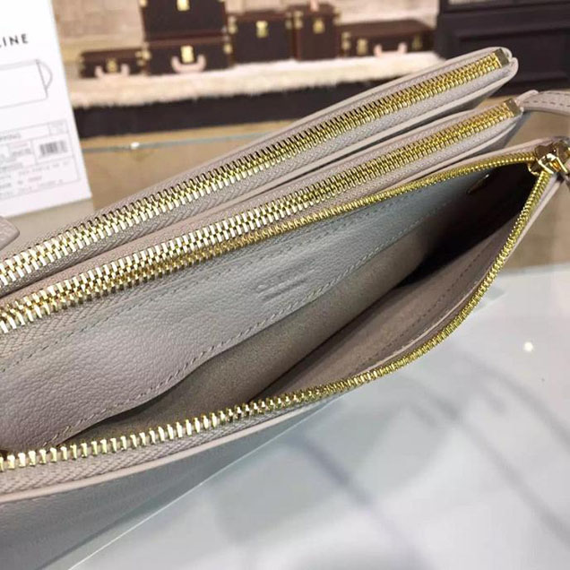 Celine Trio Crossbody Bag Small Grained Leather Pre-Fall Winter 2015 Collection Beige