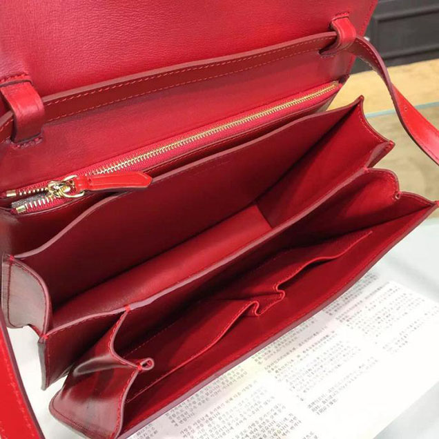 Celine Box Crossbody Bag Smooth Leather Pre-Fall Winter 2015 Collection Red