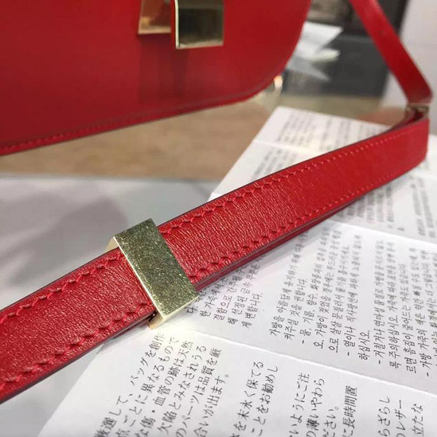 Celine Box Crossbody Bag Smooth Leather Pre-Fall Winter 2015 Collection Red