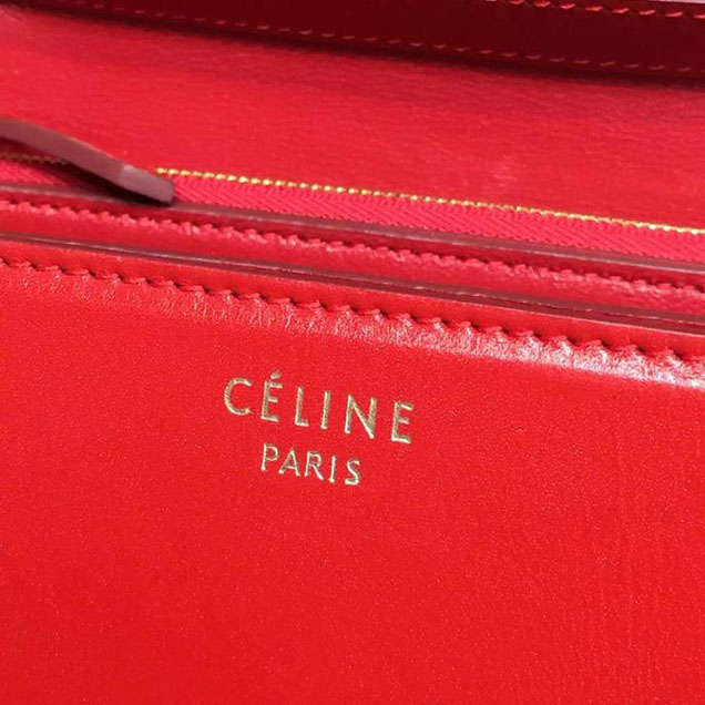 Celine Box Crossbody Bag Smooth Leather Pre-Fall Winter 2015 Collection Red