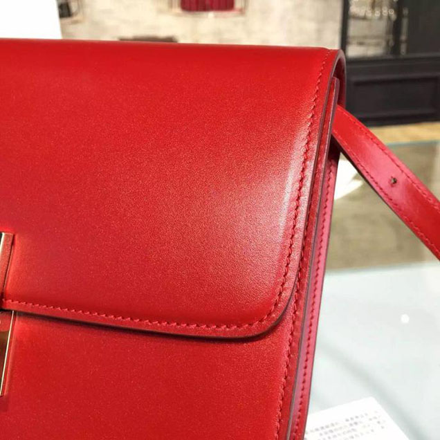 Celine Box Crossbody Bag Smooth Leather Pre-Fall Winter 2015 Collection Red