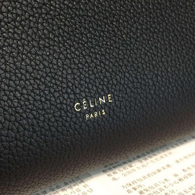 Celine Belt Top Handle Mini Bag Grained Calfskin Leather Pre-Fall Winter 2016 Collection Black