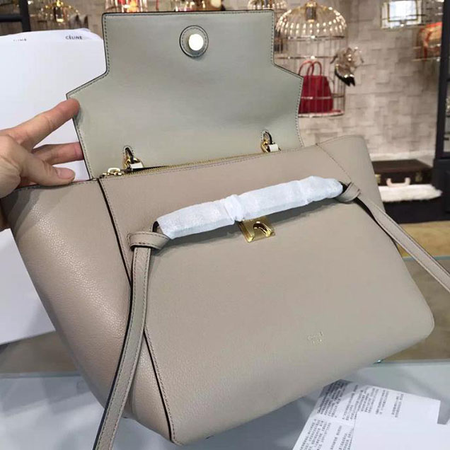 Celine Belt Top Handle Mini Bag Grained Calfskin Leather Pre-Fall Winter 2016 Collection Beige