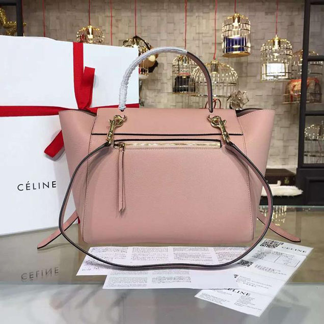 Celine Belt Top Handle Mini Bag Grained Calfskin Leather Pre-Fall Winter 2016 Collection Light Pink