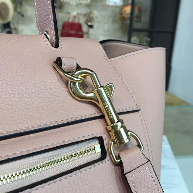 Celine Belt Top Handle Mini Bag Grained Calfskin Leather Pre-Fall Winter 2016 Collection Light Pink