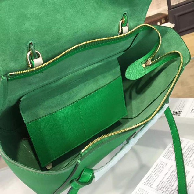 Celine Belt Top Handle Mini Bag Grained Calfskin Leather Pre-Fall Winter 2016 Collection Green