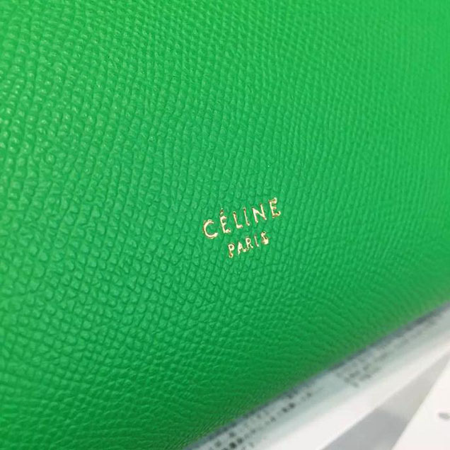 Celine Belt Top Handle Mini Bag Grained Calfskin Leather Pre-Fall Winter 2016 Collection Green